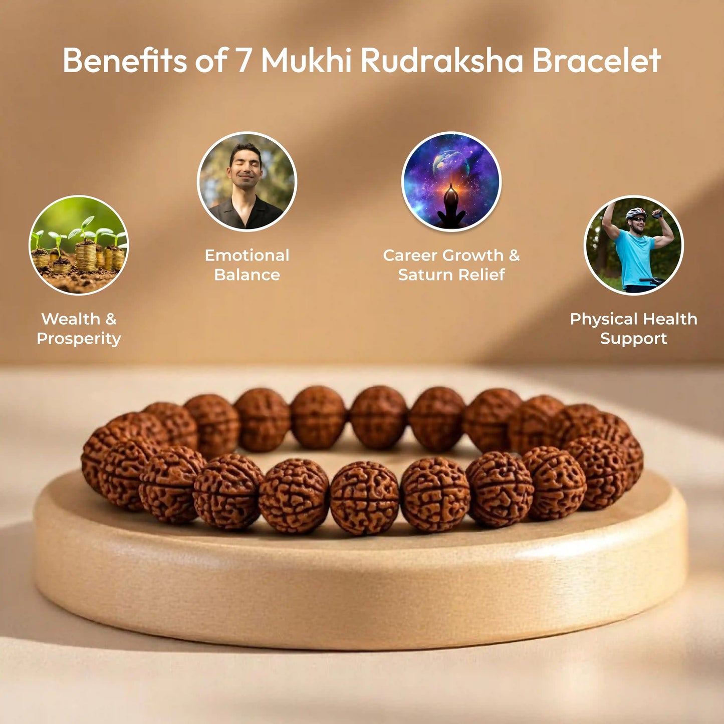Certified 7 Mukhi Rudraksha Bracelet