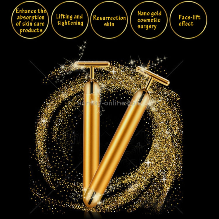 24K Gold Energy Beauty Bar - Electric Facial Massage Roller